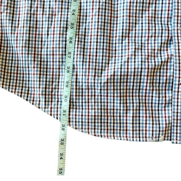 IZOD Blue/Burgundy Checkered Button-Down Mens Size 2XL - Picture 6 of 7